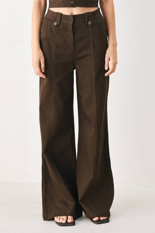 Pantalón Palazzo Utility Chocolate