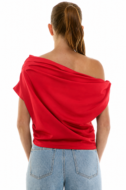 Blusa Asimétrica Escarlata