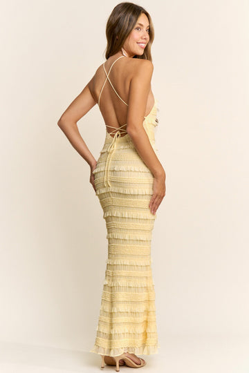 Vestido Midi Soleil Amarillo Pastel