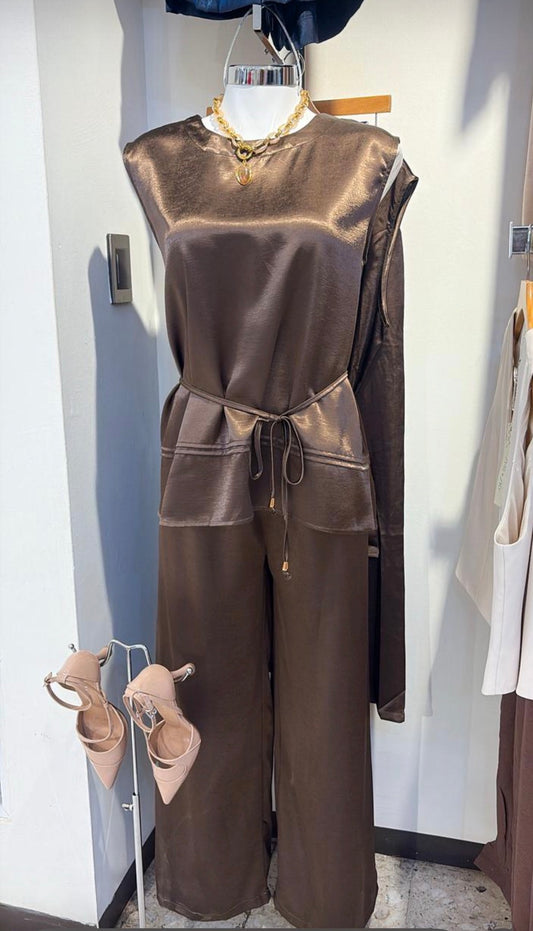 Conjunto Satinado Moka Elegancia