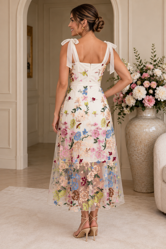 Vestido Bordado Jardín Encantado