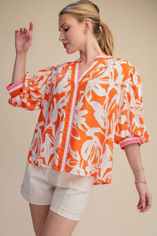 Blusa Naranja Tropical