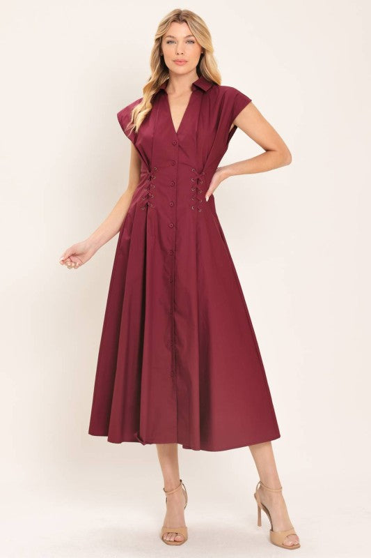 Vestido Midi Corset Vino