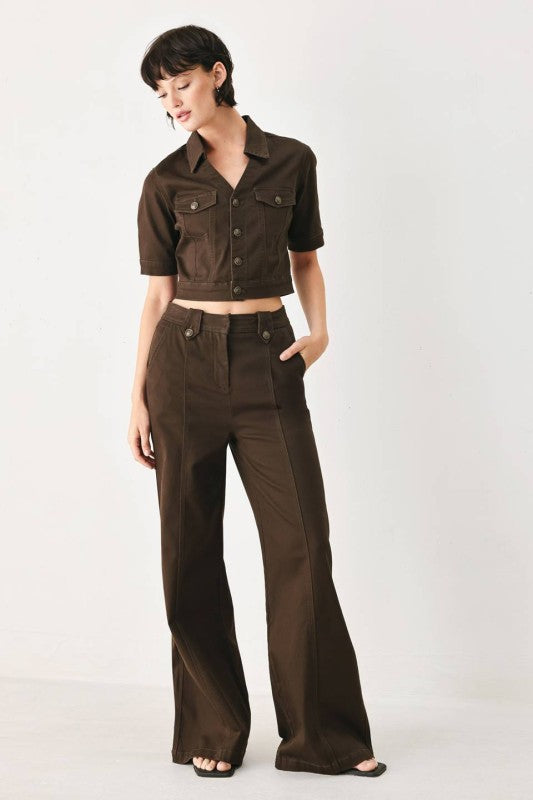 Pantalón Palazzo Utility Chocolate