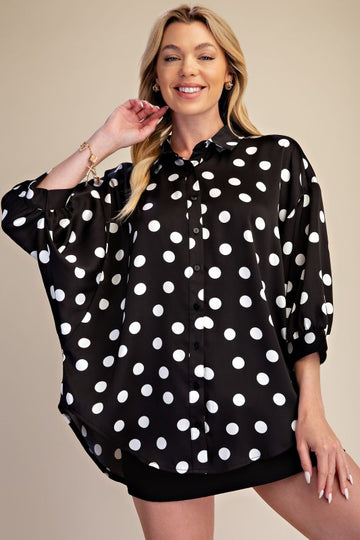 Blusa Negra Polka Dots