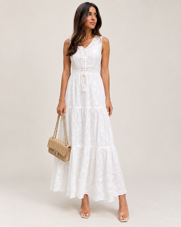 Vestido Maxi Bordado Alma Blanca