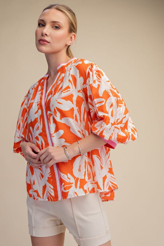 Blusa Naranja Tropical
