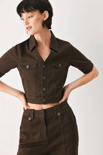 Chaqueta Crop Utility Chocolate