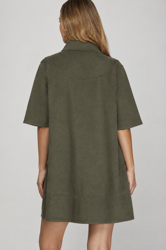 Vestido Polo Verde Olivo