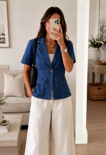 Saco Denim Manga Corta
