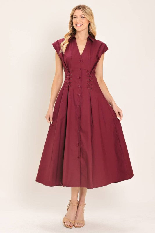 Vestido Midi Corset Vino