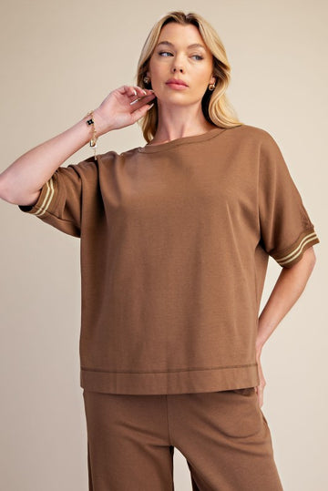 Blusa Mocha Golden Stripe