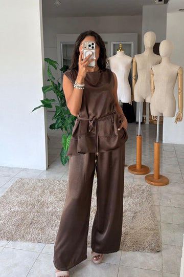 Conjunto Satinado Moka Elegancia