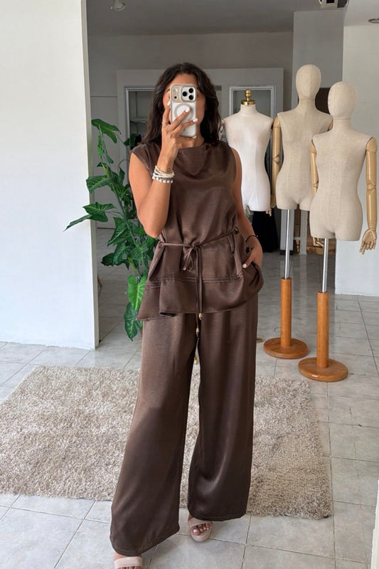 Conjunto Satinado Moka Elegancia