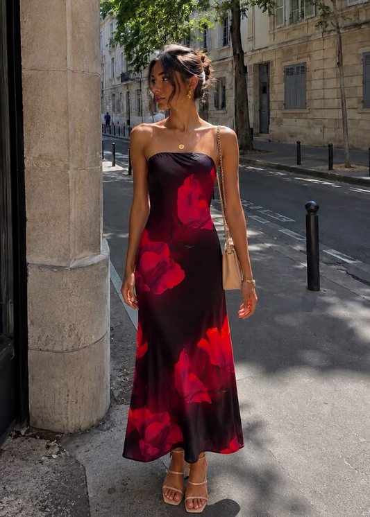 Vestido Midi Rosa Nocturna